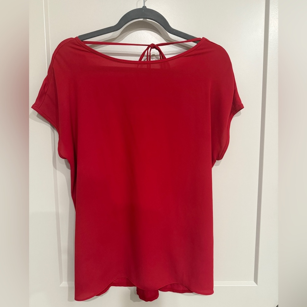 LOFT Vibrant Red Short Sleeve Top